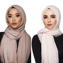 Load image into Gallery viewer, wholesale price 90*180cm women muslim crinkle hijab scarf femme musulman soft cotton headscarf islamic hijab shawls and wraps