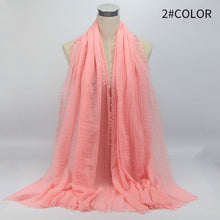 Load image into Gallery viewer, wholesale price 90*180cm women muslim crinkle hijab scarf femme musulman soft cotton headscarf islamic hijab shawls and wraps
