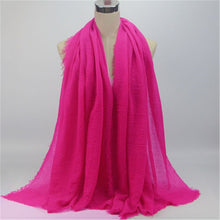 Load image into Gallery viewer, wholesale price 90*180cm women muslim crinkle hijab scarf femme musulman soft cotton headscarf islamic hijab shawls and wraps