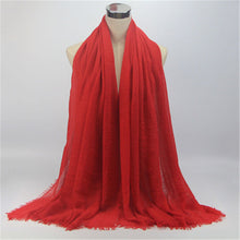 Load image into Gallery viewer, wholesale price 90*180cm women muslim crinkle hijab scarf femme musulman soft cotton headscarf islamic hijab shawls and wraps