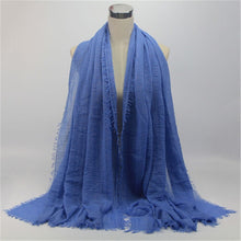 Load image into Gallery viewer, wholesale price 90*180cm women muslim crinkle hijab scarf femme musulman soft cotton headscarf islamic hijab shawls and wraps