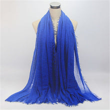 Load image into Gallery viewer, wholesale price 90*180cm women muslim crinkle hijab scarf femme musulman soft cotton headscarf islamic hijab shawls and wraps