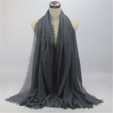 Load image into Gallery viewer, wholesale price 90*180cm women muslim crinkle hijab scarf femme musulman soft cotton headscarf islamic hijab shawls and wraps