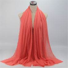 Load image into Gallery viewer, wholesale price 90*180cm women muslim crinkle hijab scarf femme musulman soft cotton headscarf islamic hijab shawls and wraps