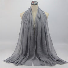 Load image into Gallery viewer, wholesale price 90*180cm women muslim crinkle hijab scarf femme musulman soft cotton headscarf islamic hijab shawls and wraps