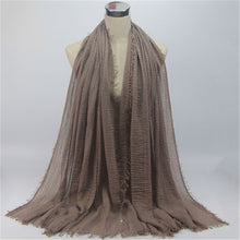 Load image into Gallery viewer, wholesale price 90*180cm women muslim crinkle hijab scarf femme musulman soft cotton headscarf islamic hijab shawls and wraps