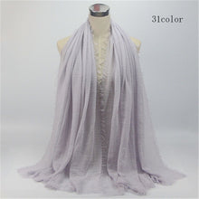 Load image into Gallery viewer, wholesale price 90*180cm women muslim crinkle hijab scarf femme musulman soft cotton headscarf islamic hijab shawls and wraps