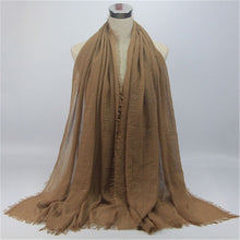 Load image into Gallery viewer, wholesale price 90*180cm women muslim crinkle hijab scarf femme musulman soft cotton headscarf islamic hijab shawls and wraps